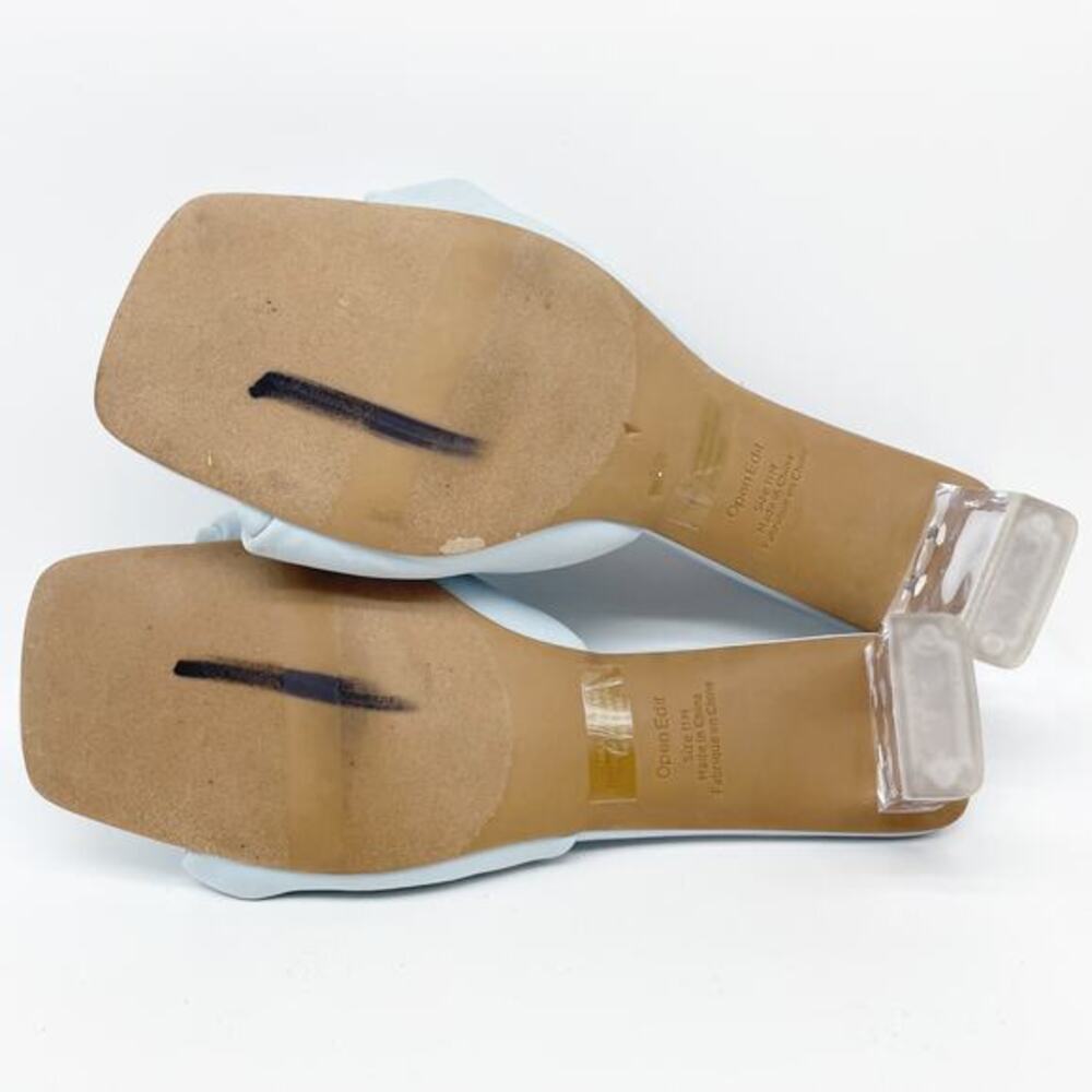 Open Edit Women Cleo 5 Baby Blue Clear Heeled Slide Sandals Size 11M - Picture 7 of 15